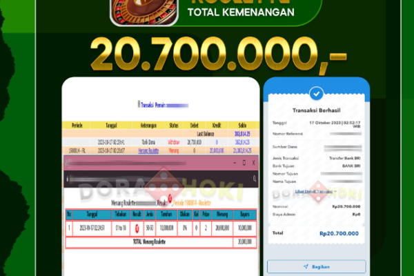 Livecasino Roulette Rp.20.700.000