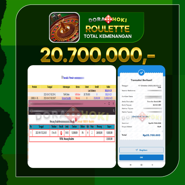 Livecasino Roulette Rp.20.700.000