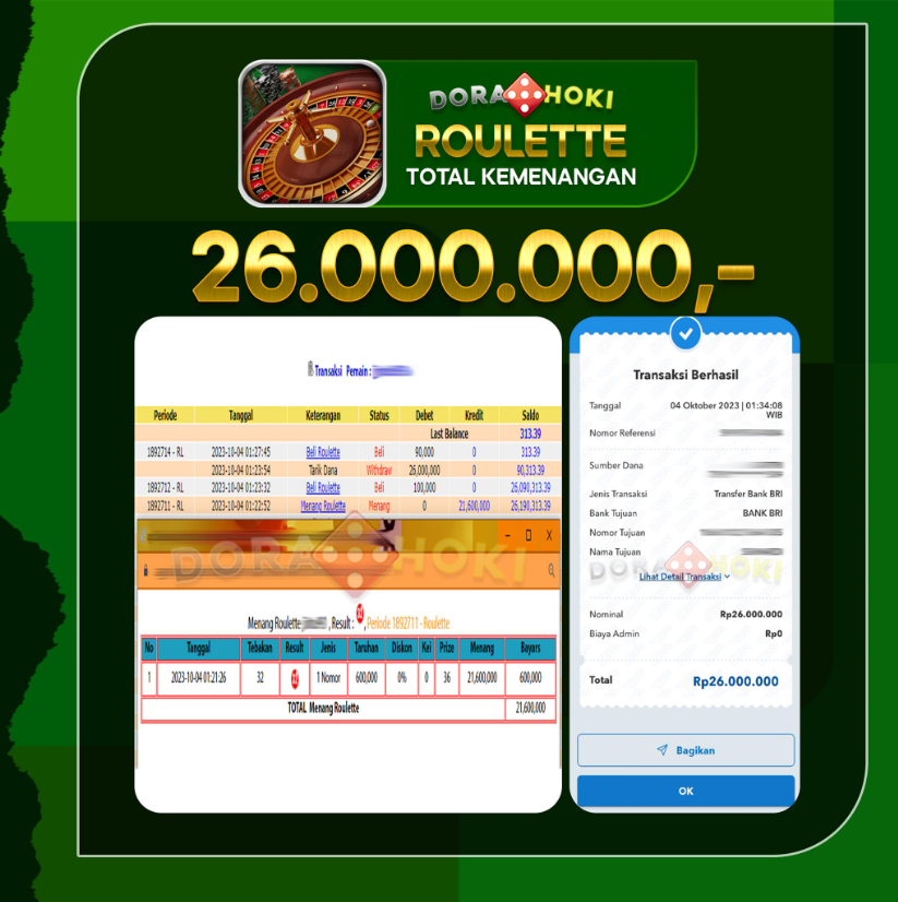 Roulette Rp.26.000.000