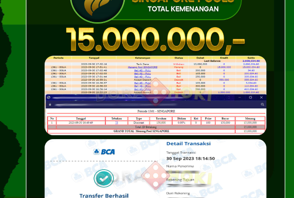 Togel Singapore Rp.15.000.000