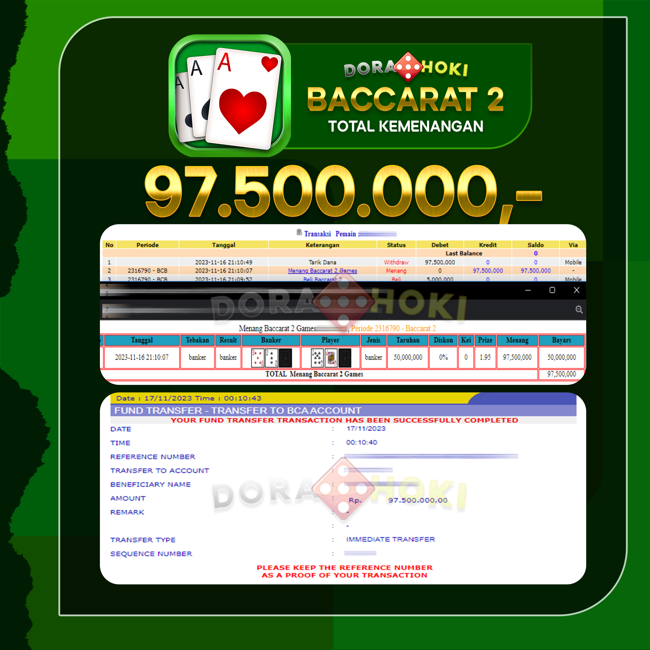 Livecasino Baccarat Rp.97.500.000