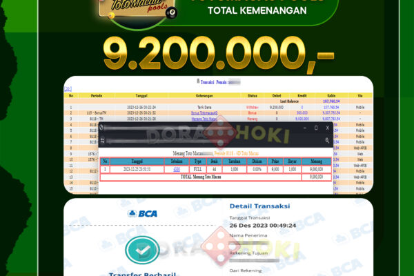 Bukti Jp Togel Totomacau 9jt