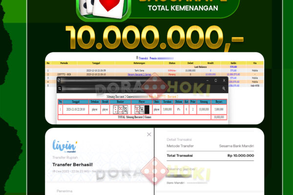 LIVECASINO BACCARAT Rp.10.000.000