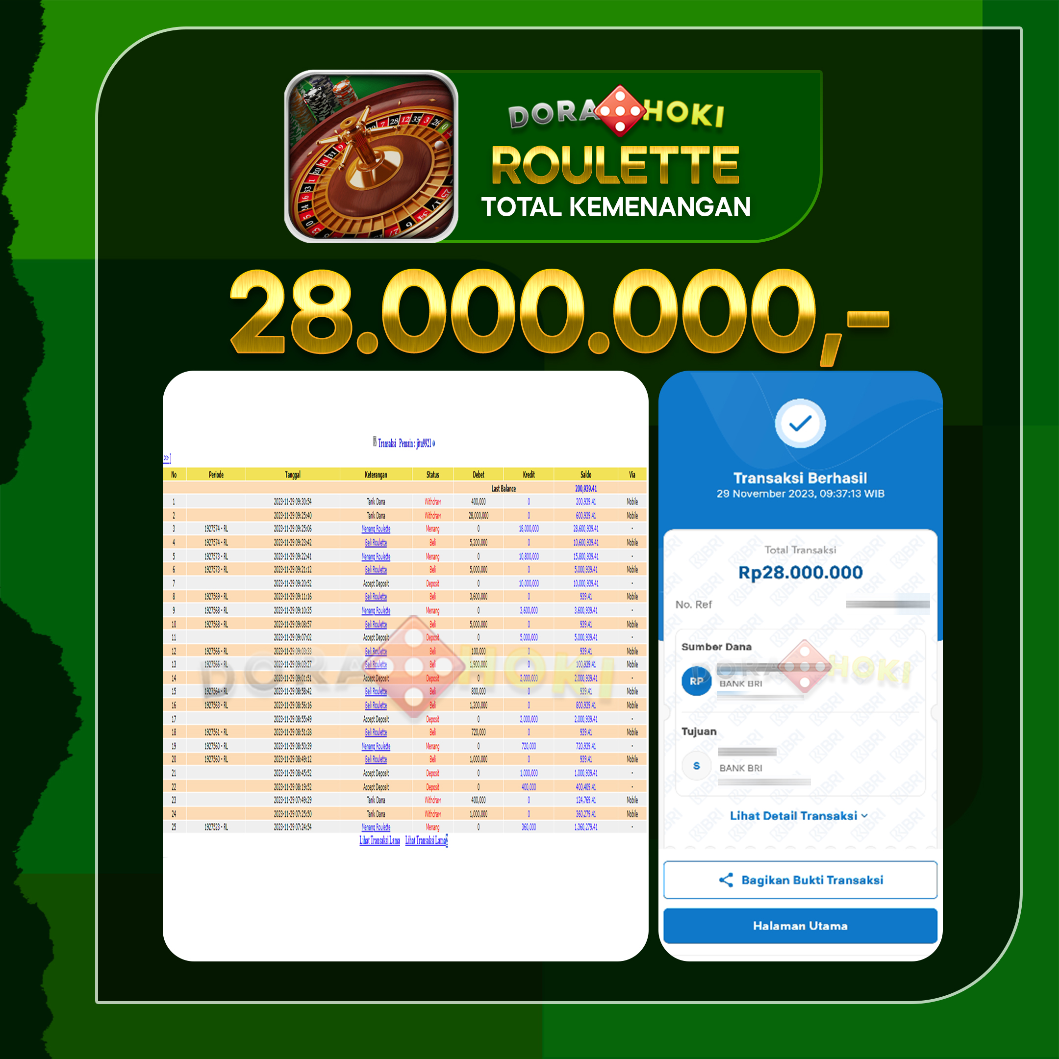 LIVECASINO ROULETTE Rp.28.000.000