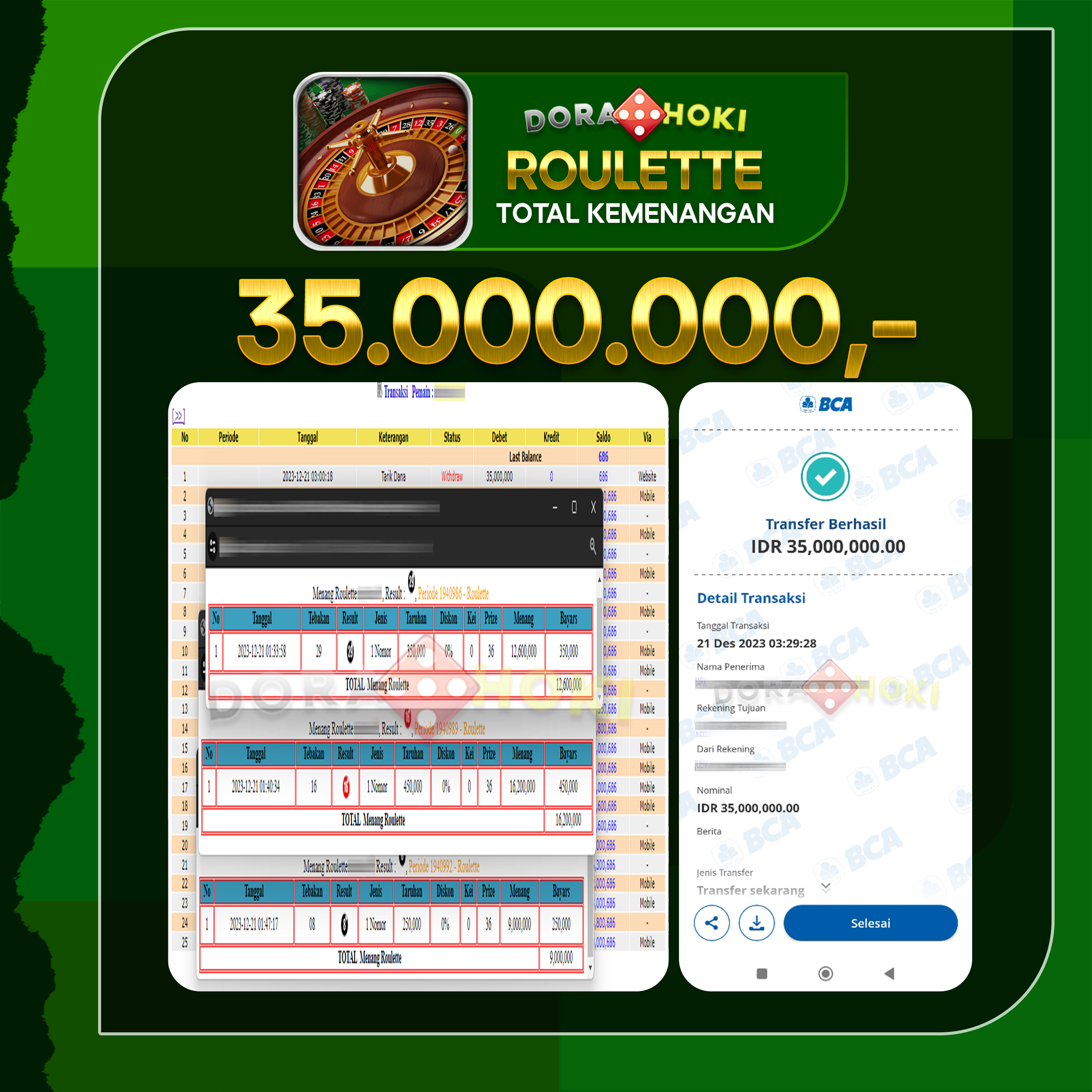 LIVECASINO ROULETTE Rp.35.000.000