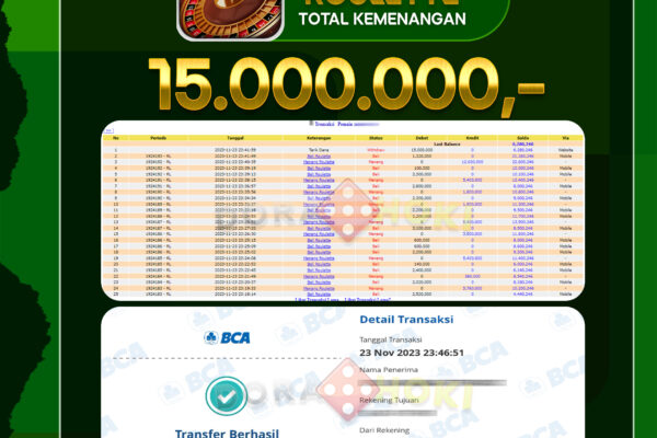 Livecasino Roulette Rp.15.000.000