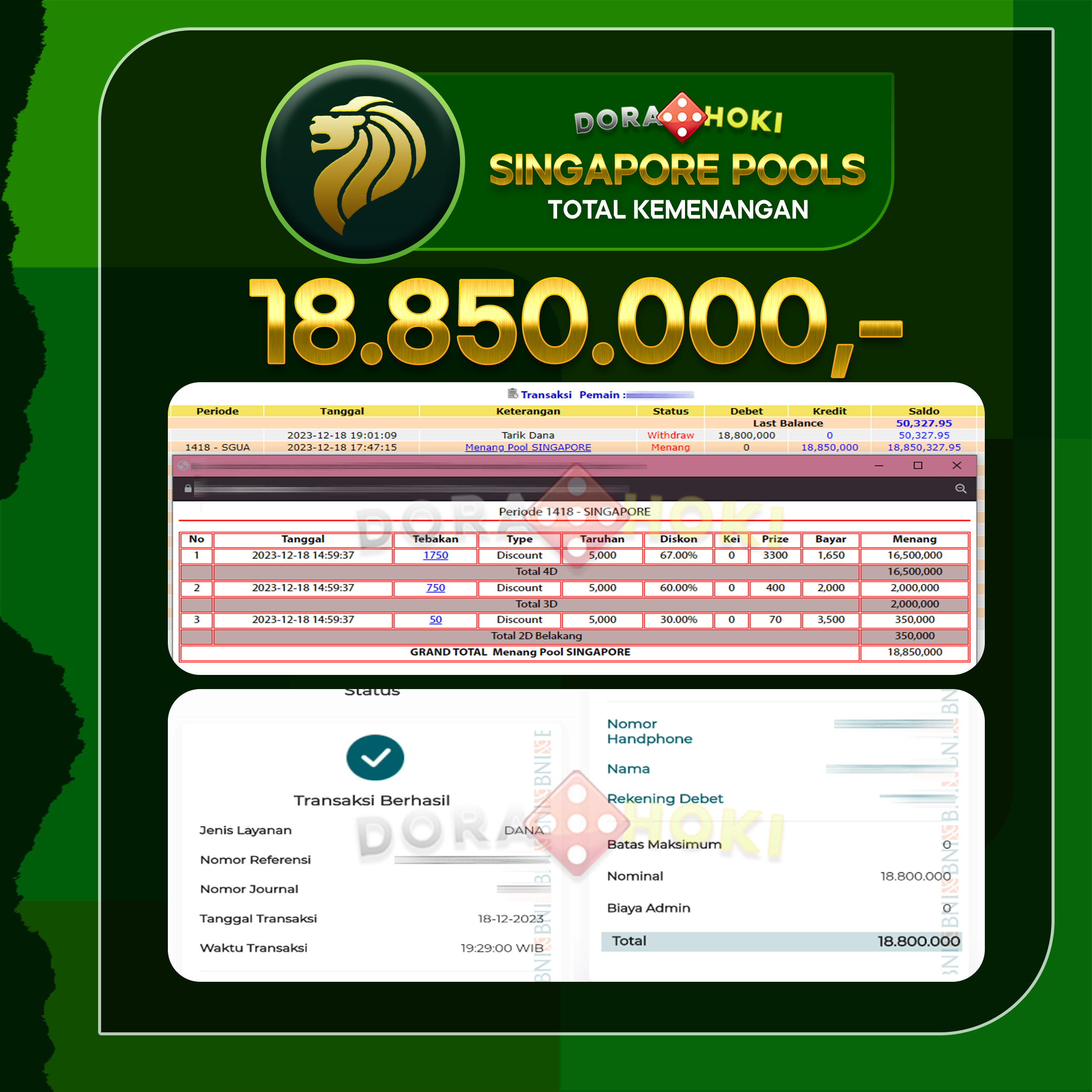 TOGEL SINGAPORE Rp.18.850.000