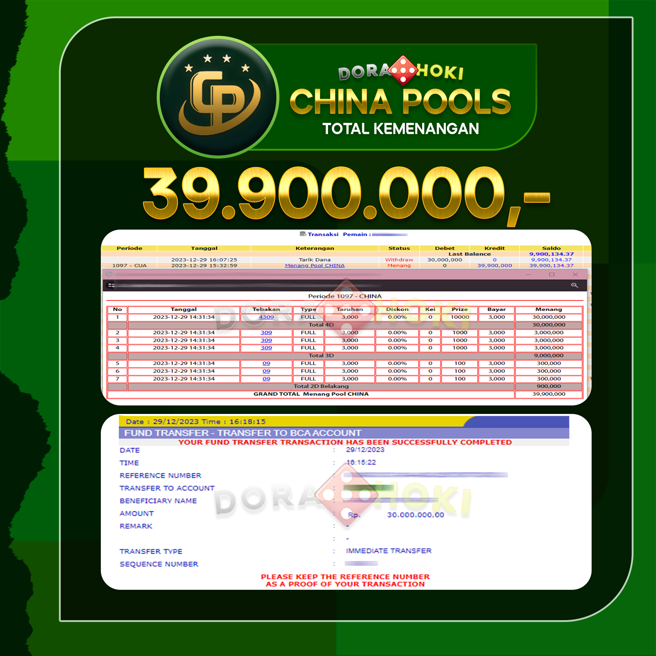 Bukti JP Togel China