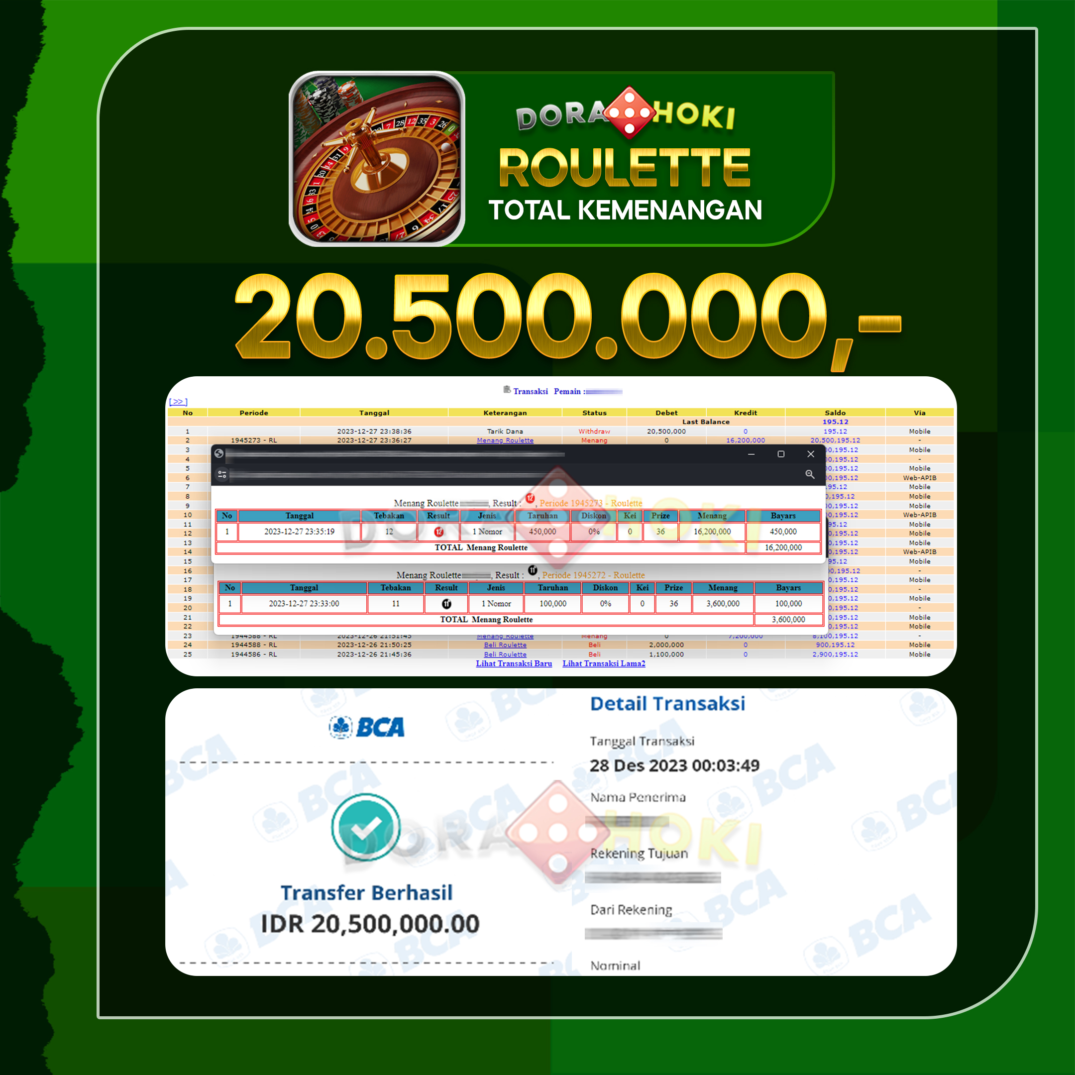 BUKTI JP LIVECASINO ROULETTE