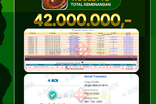 Livecasino Roulette Rp.42.000.000