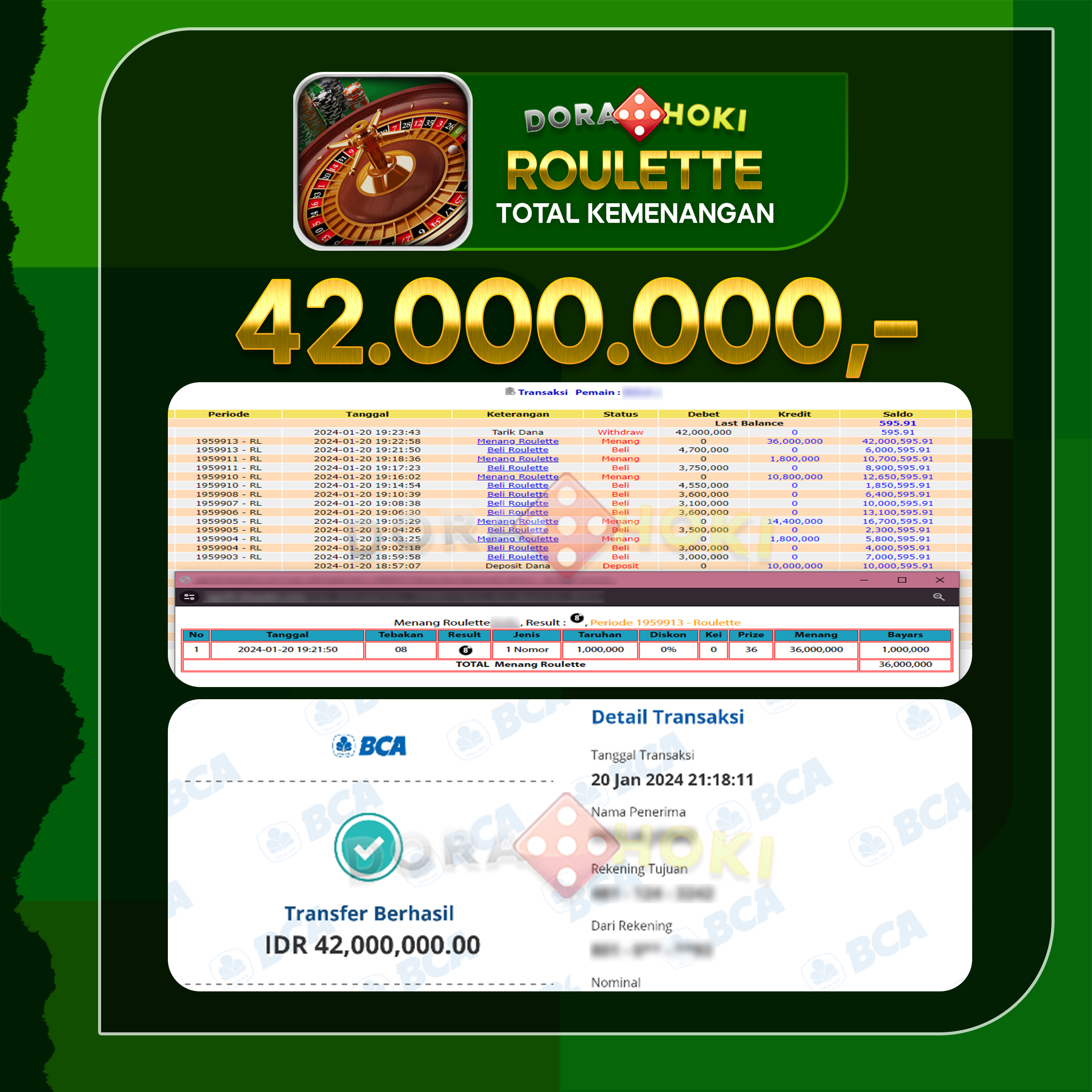 Livecasino Roulette Rp.42.000.000