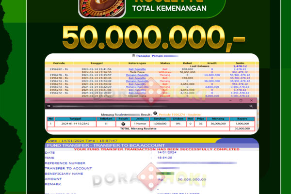 Livecasino Roulette Rp.50.000.000