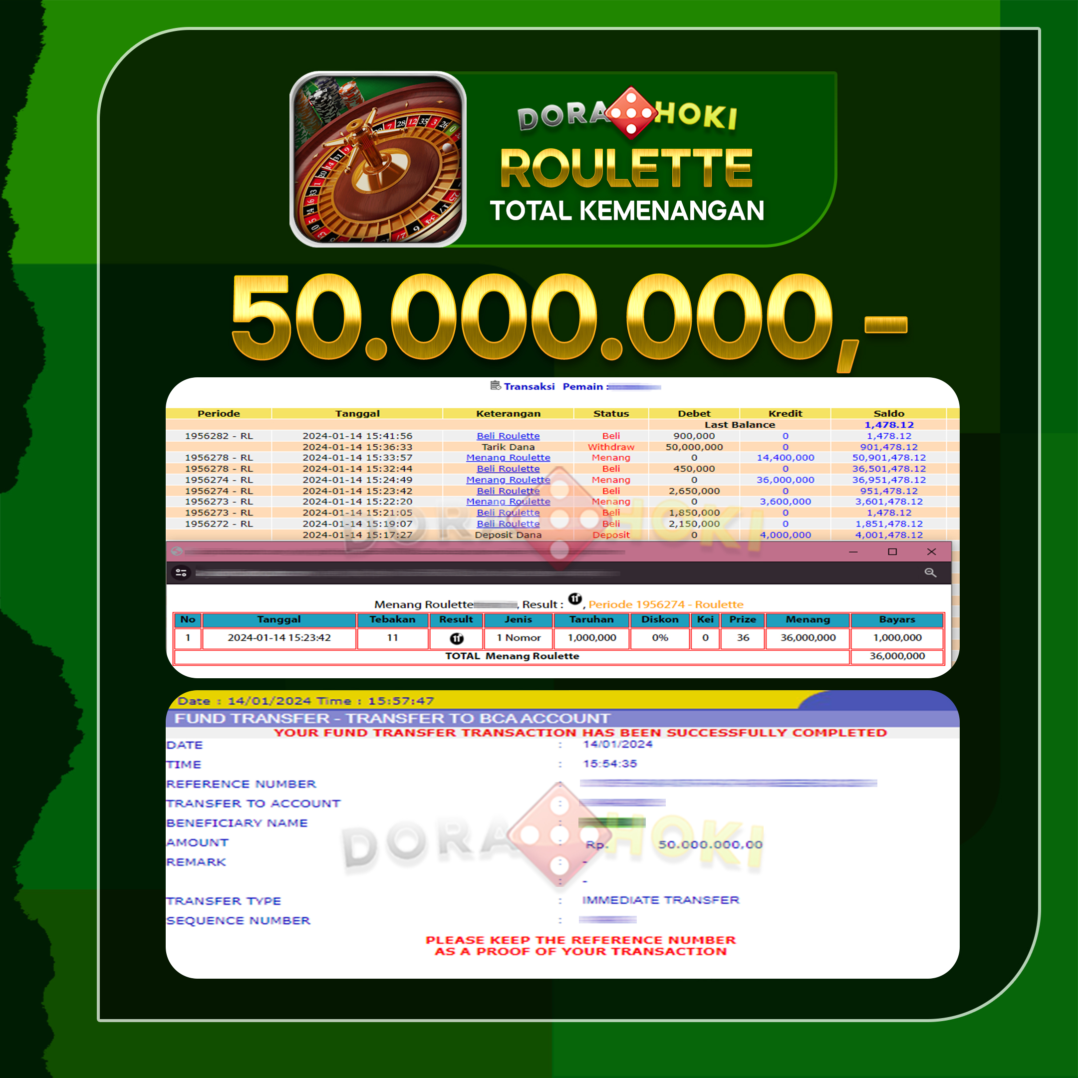 Livecasino Roulette Rp.50.000.000