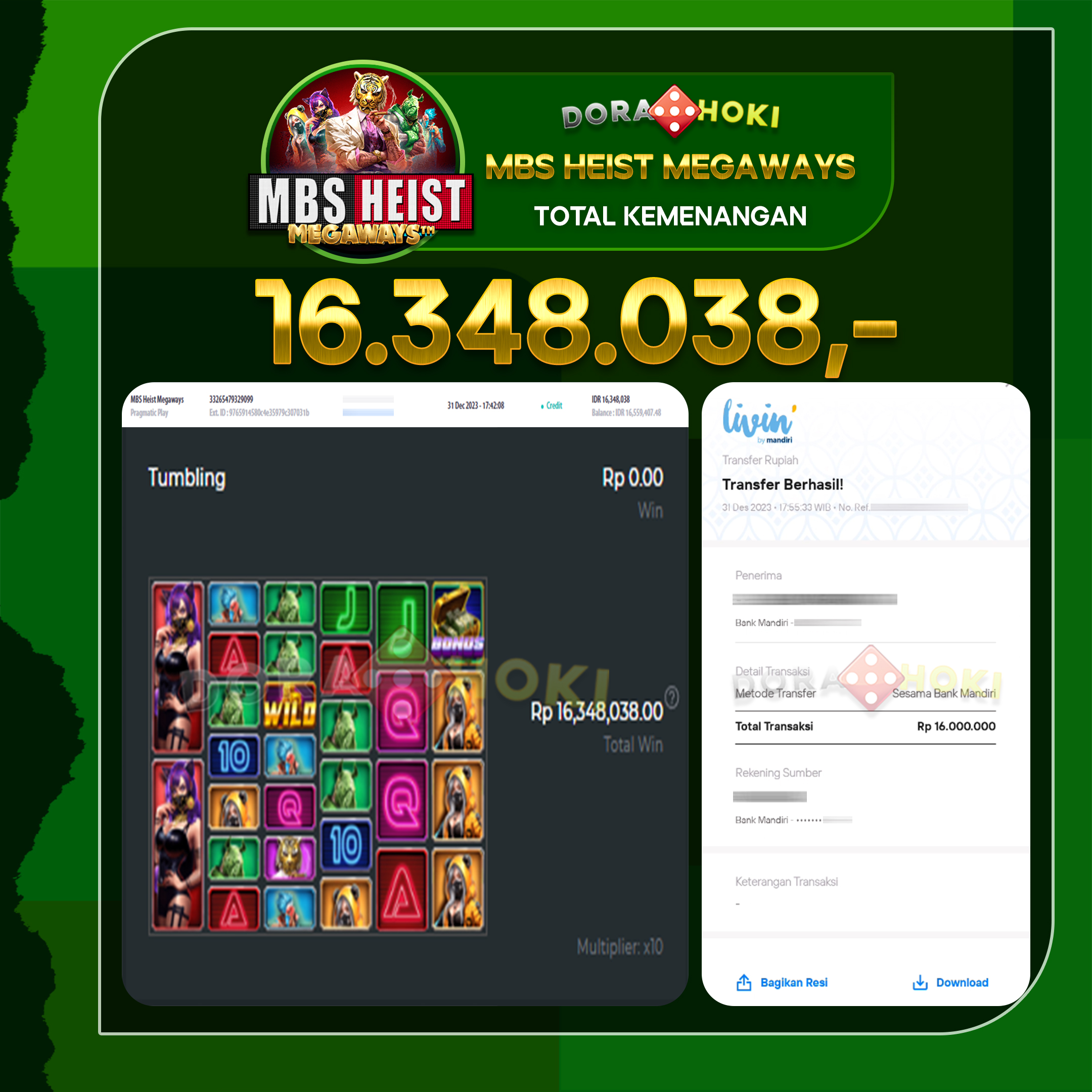 MBS Heist Megaways Rp.16.348.038