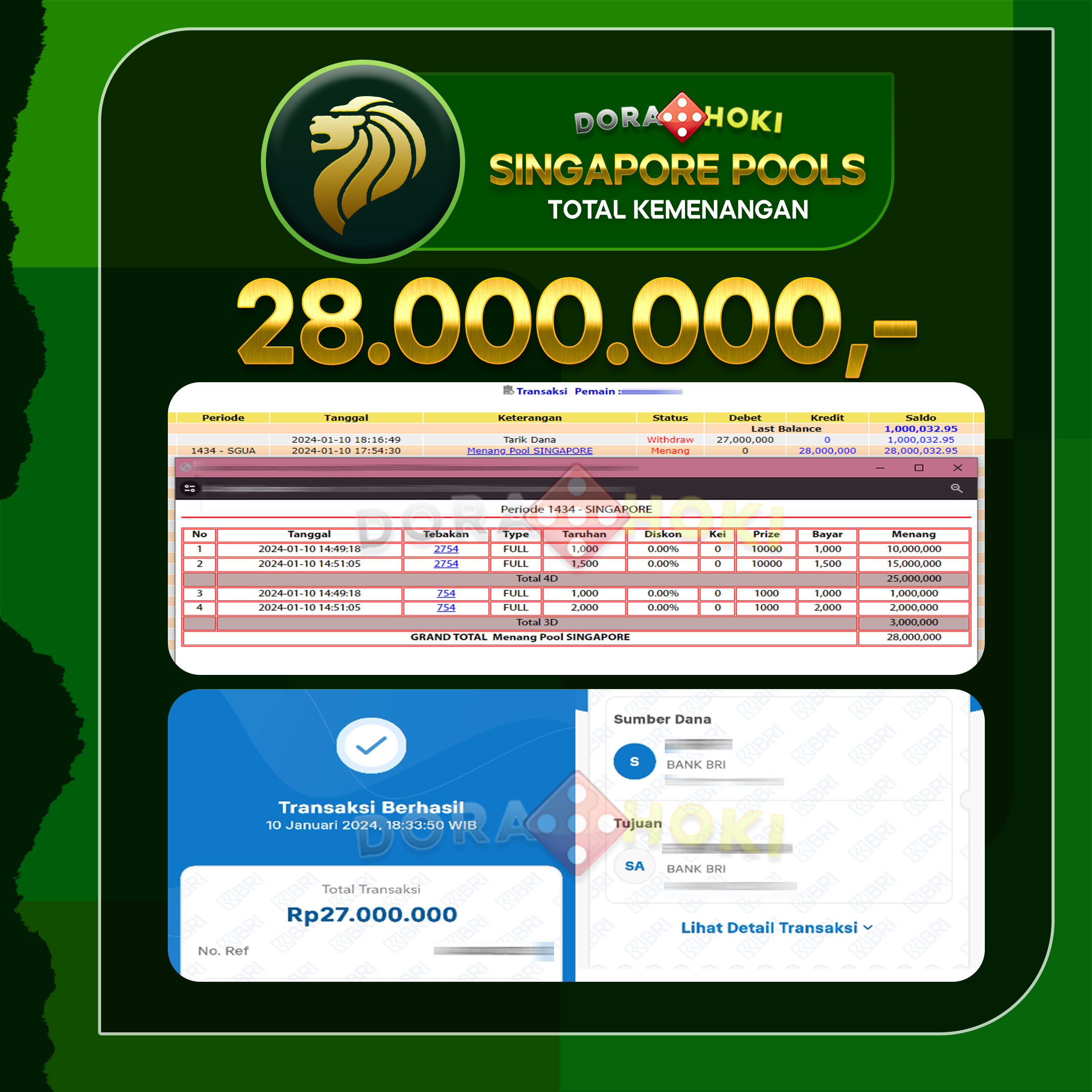 Togel Singapore Rp.28.000.000