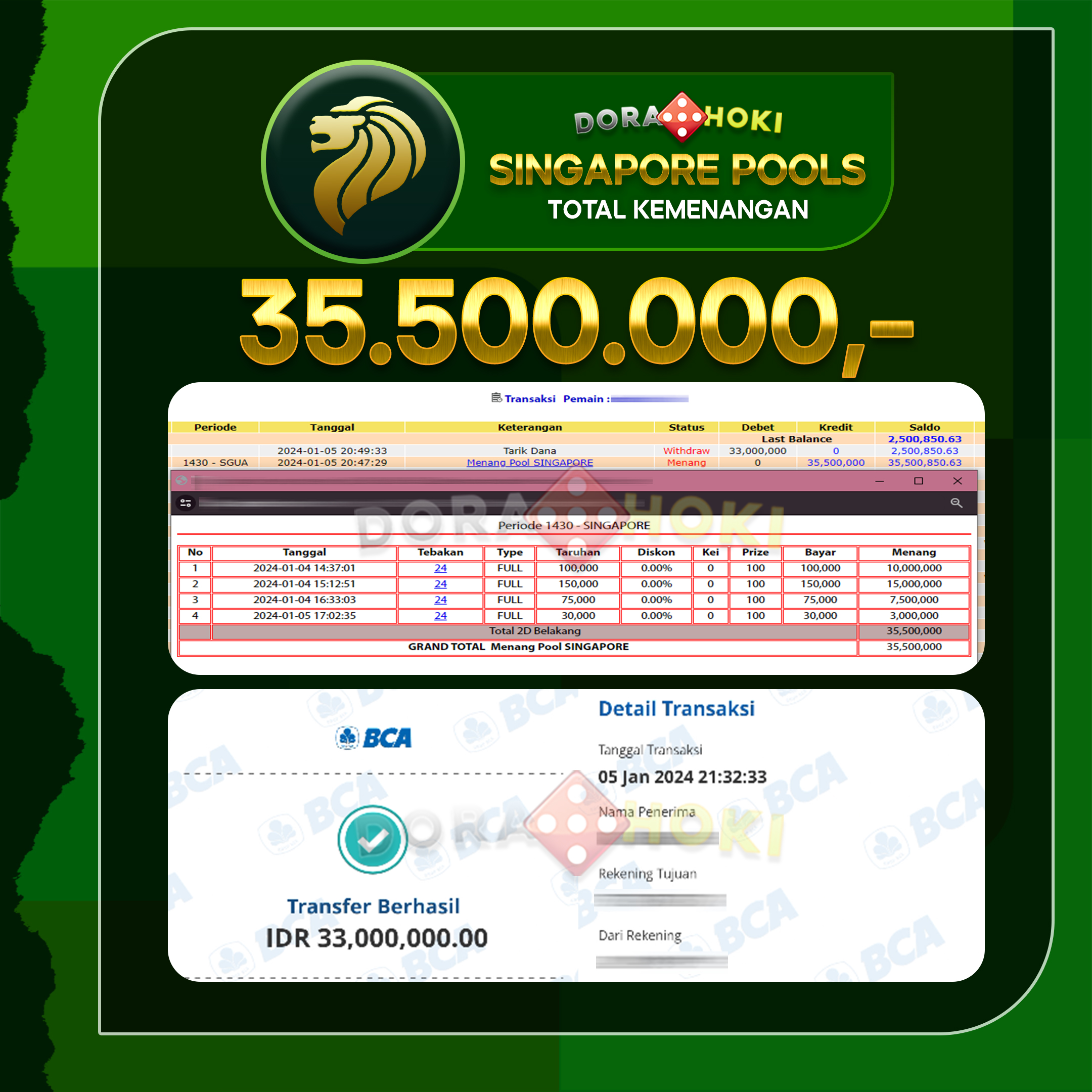 Togel Singapore Rp.35.500.000