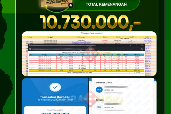 TOGEL Toto Macao 5D 10.730.000