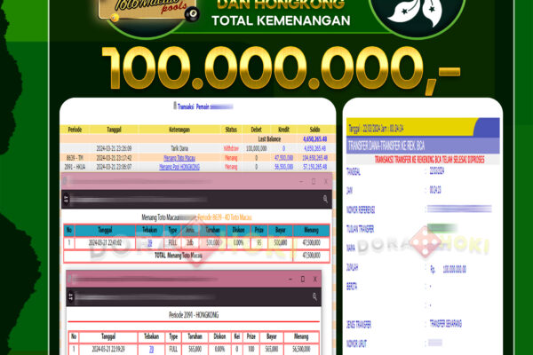 TOTO MACAU DAN HONGKONG 100.000.000