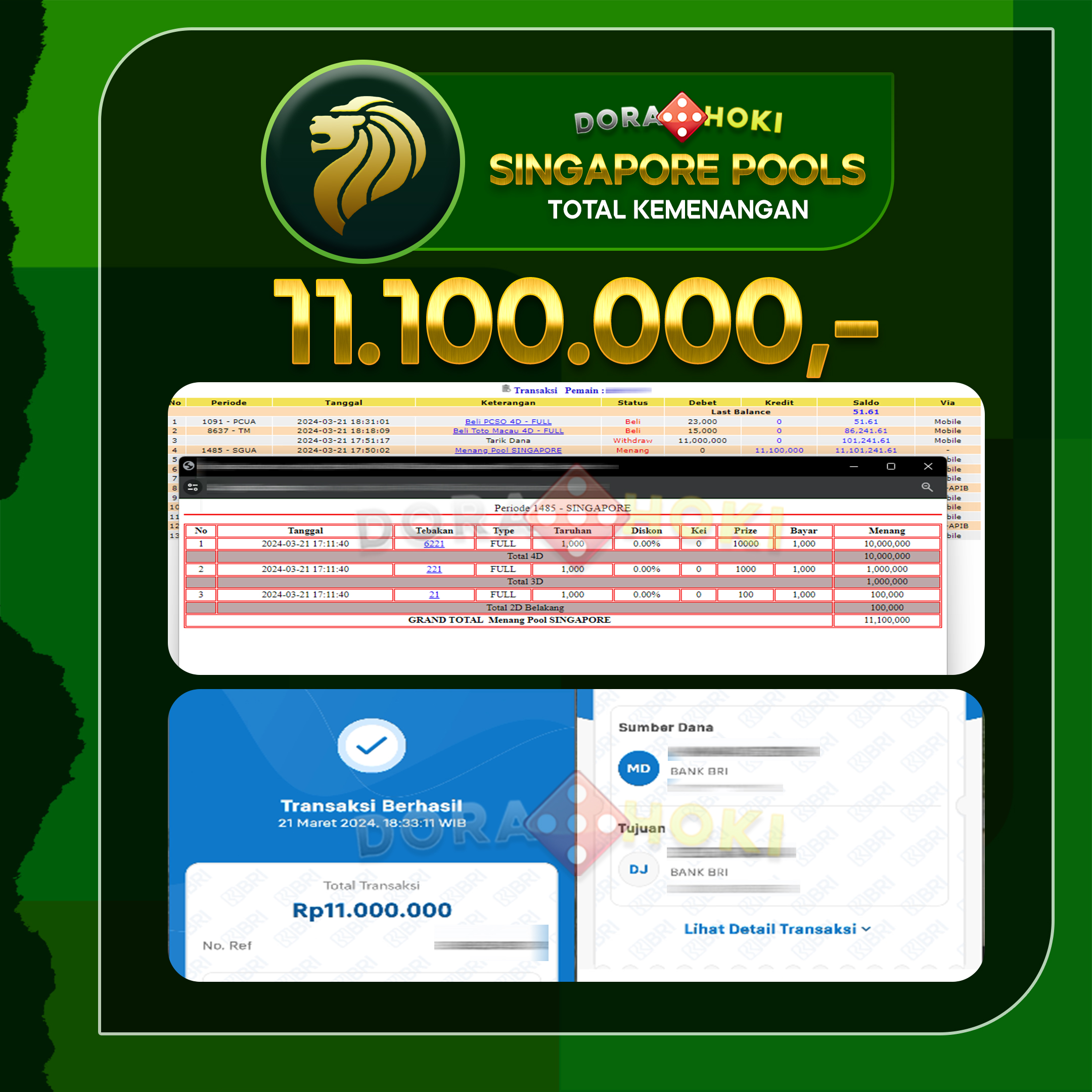 TOGEL SINGAPORE 11.100.000