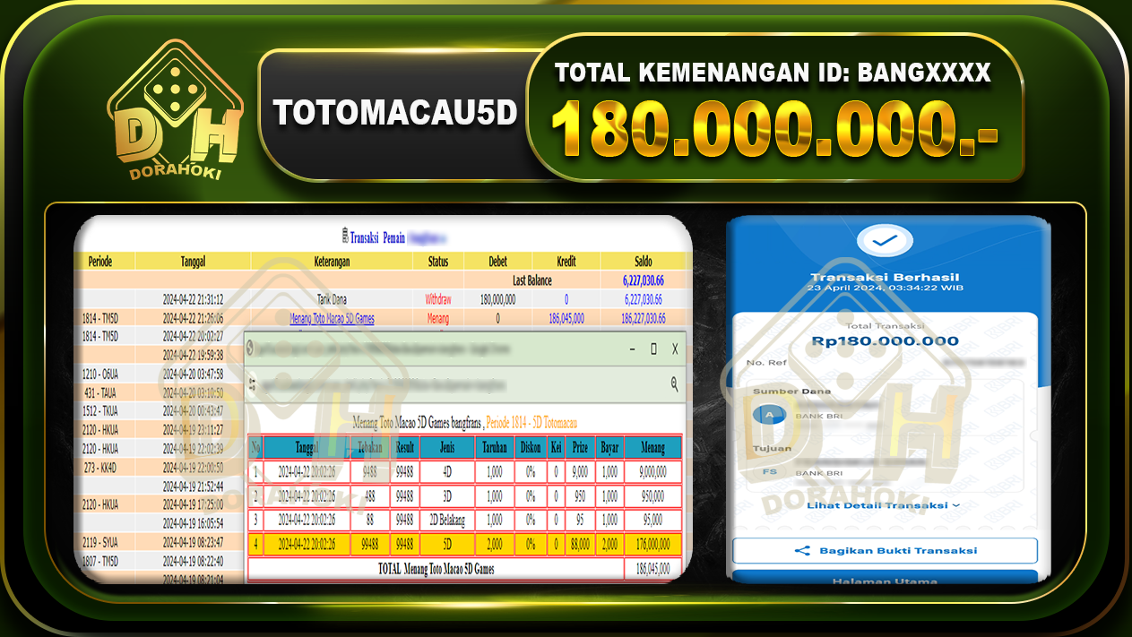 TOTOMACAU 5D 180.000.000