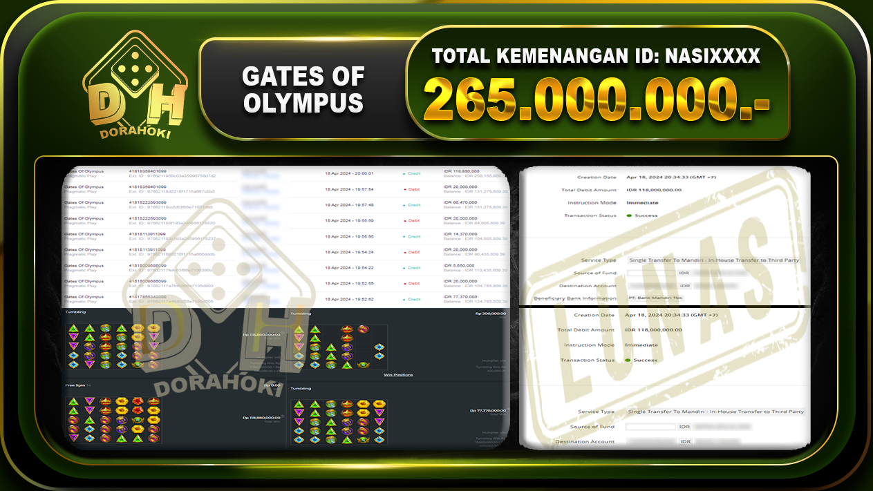 Gates Of Olympus 265.000.000