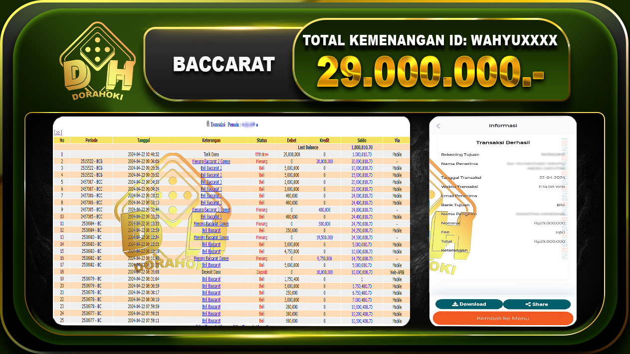 BACCARAT 29.000.000