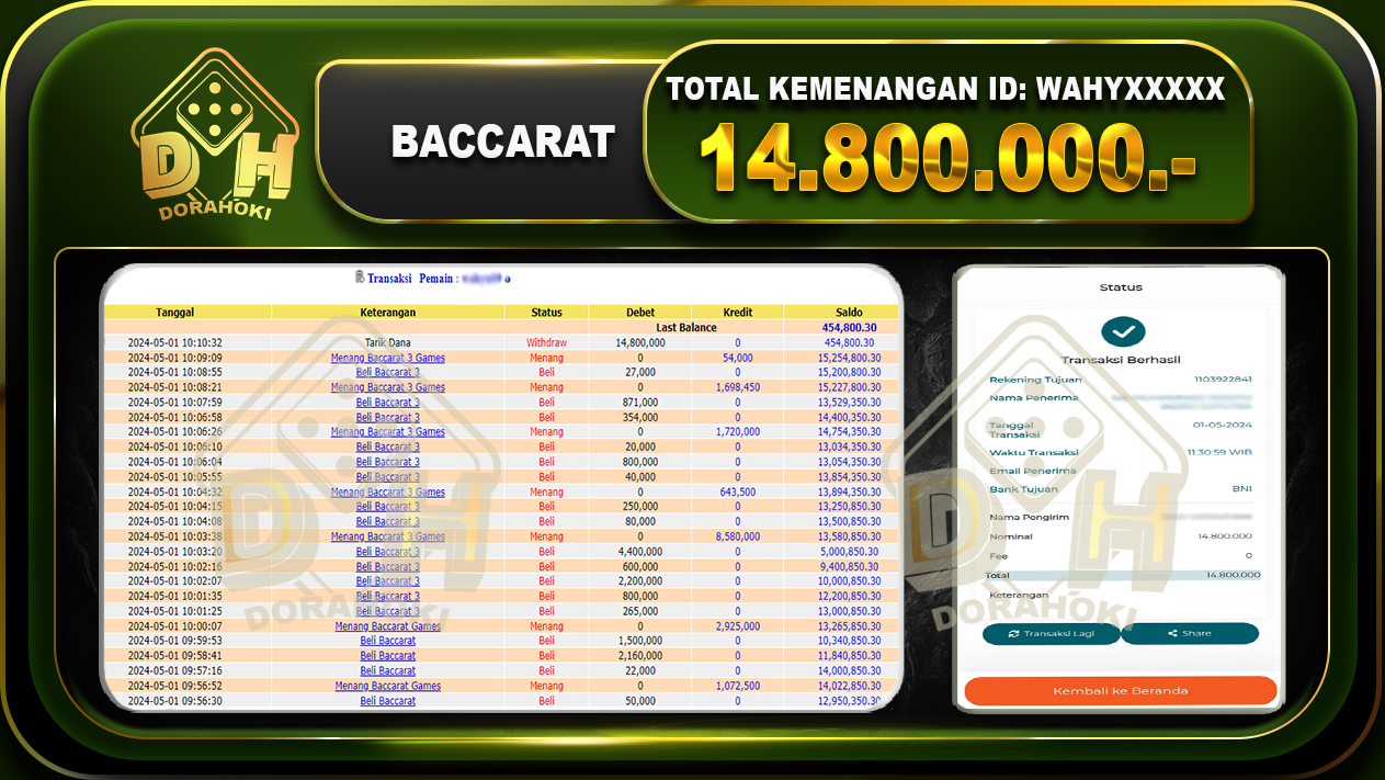 BACCARAT 14.800.000