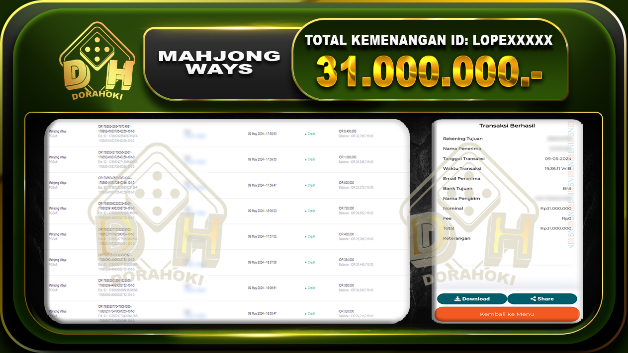 Mahjong Ways 31.000.000