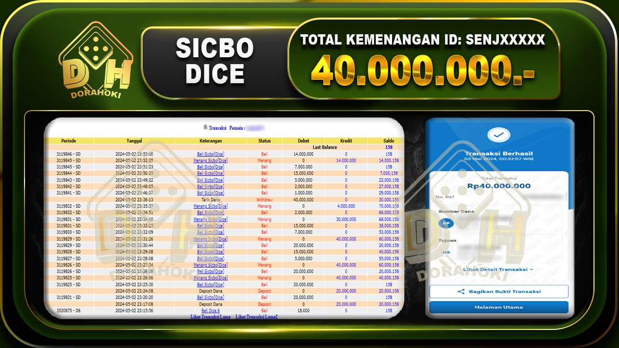 Sicbo Dice 40.000.000