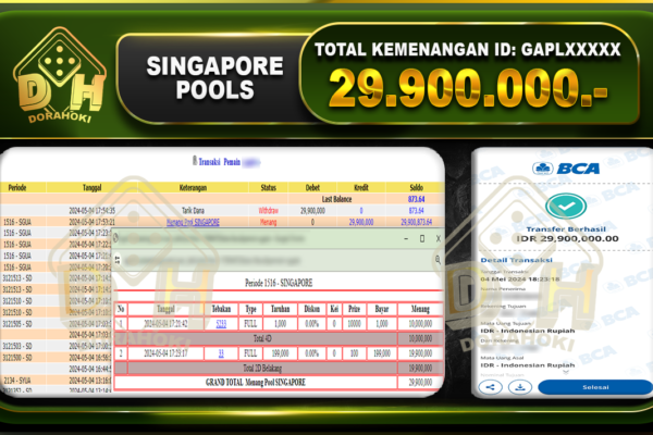 TOGEL SINGAPORE 29.900.000