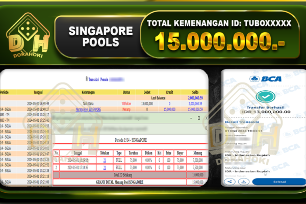 TOGEL SINGAPORE 15.000.000