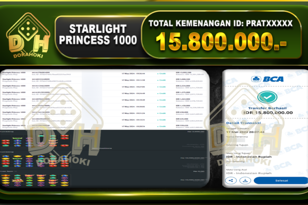 BUKTI JP STARLIGHT PRINCESS 1000-2 15.800.000