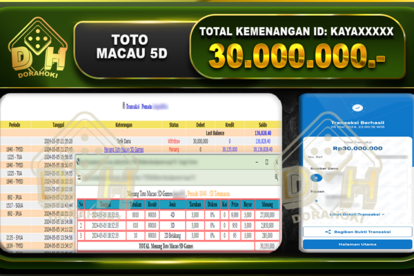 TOTOMACAU 5D 30.000.000