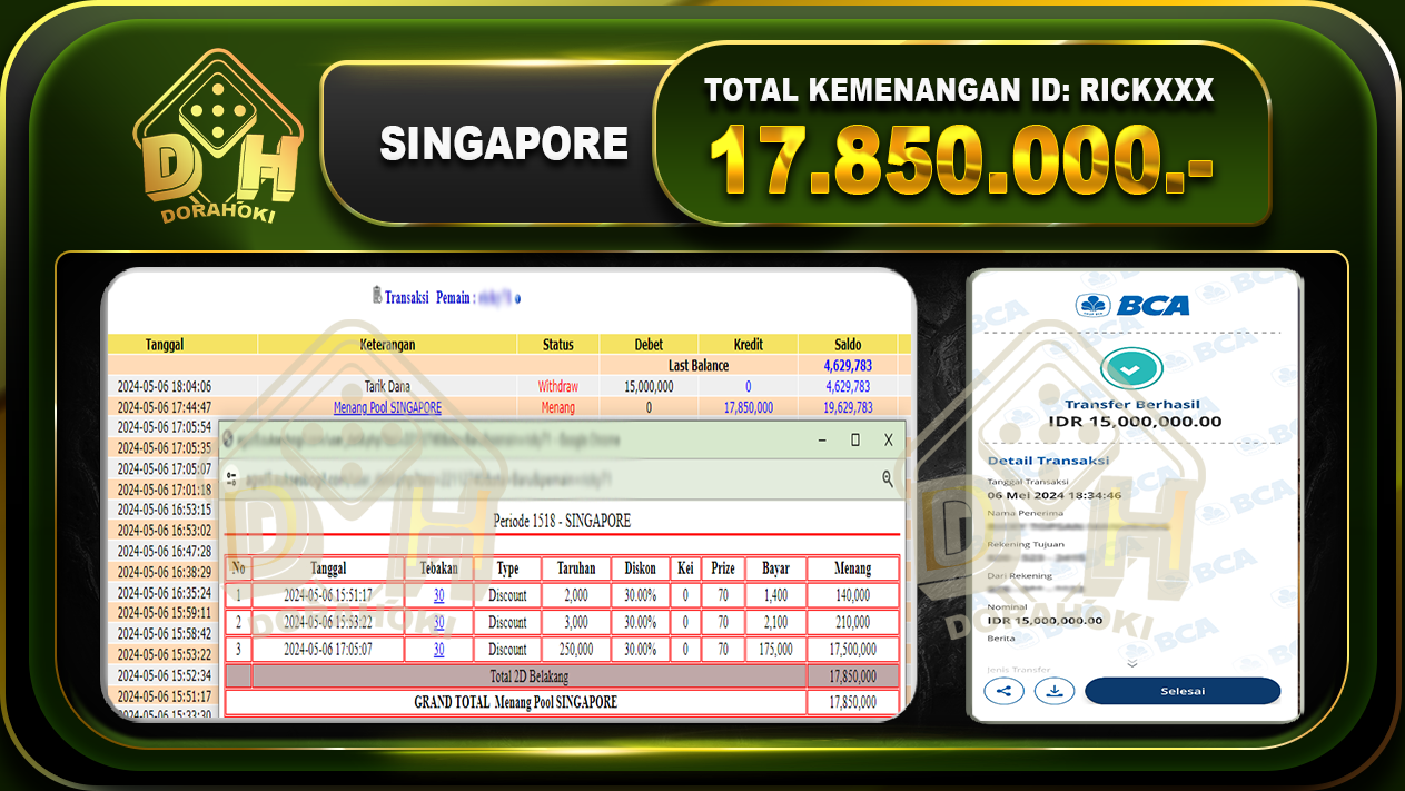 TOGEL SINGAPORE 17.850.000