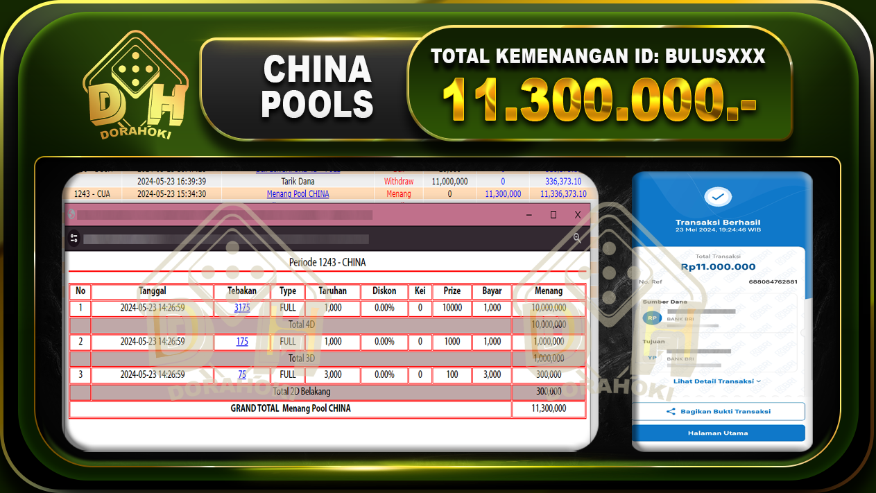 TOGEL CHINA 11.300.000