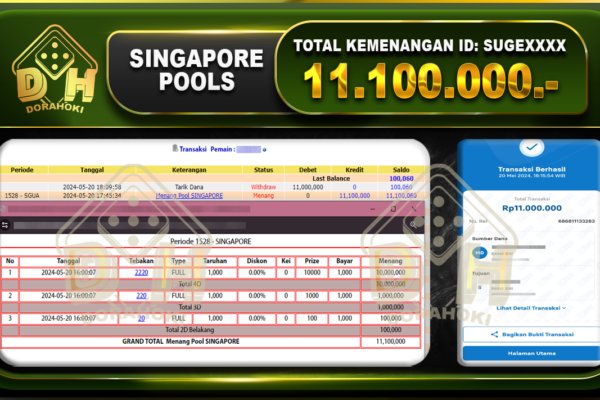 TOGEL SINGAPORE 11.100.000