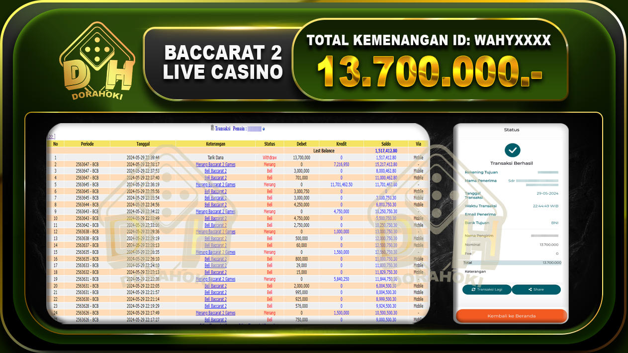 Baccarat 2 13.700.000