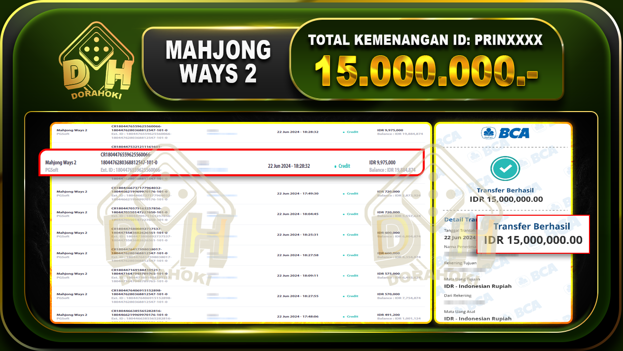 MAHJONG WAYS 2 Rp.15.000.000