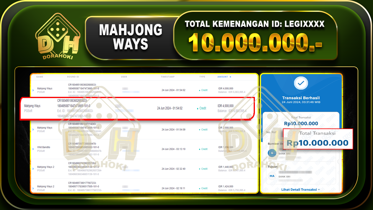 MAHJONG WAYS Rp.10.000.000