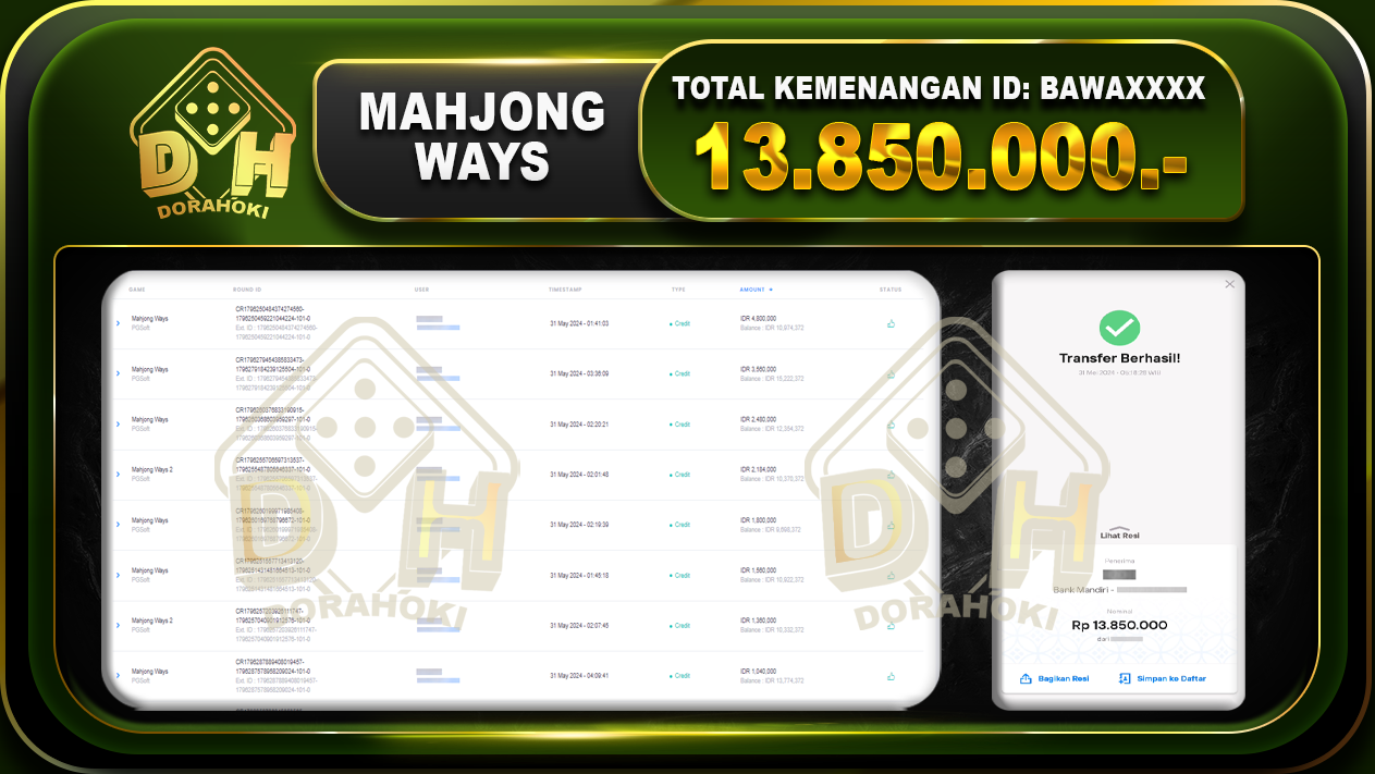 Mahjong Ways 13.850.000