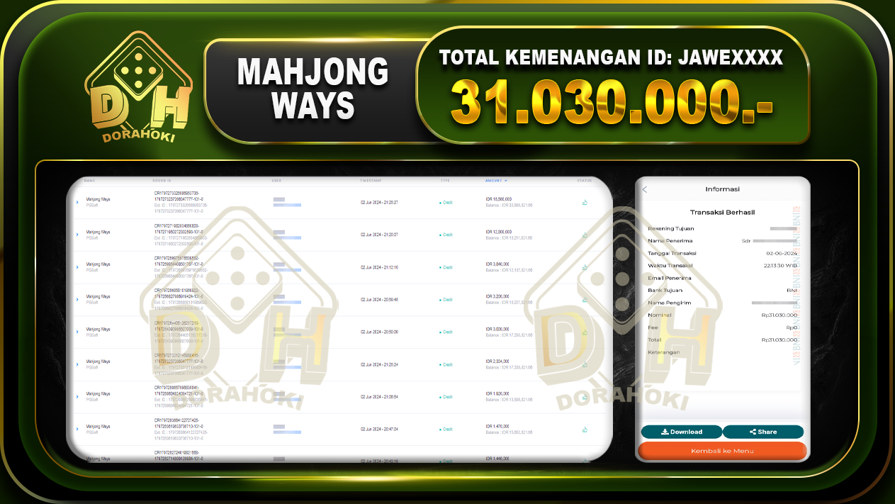 Mahjong Ways 31.030.000