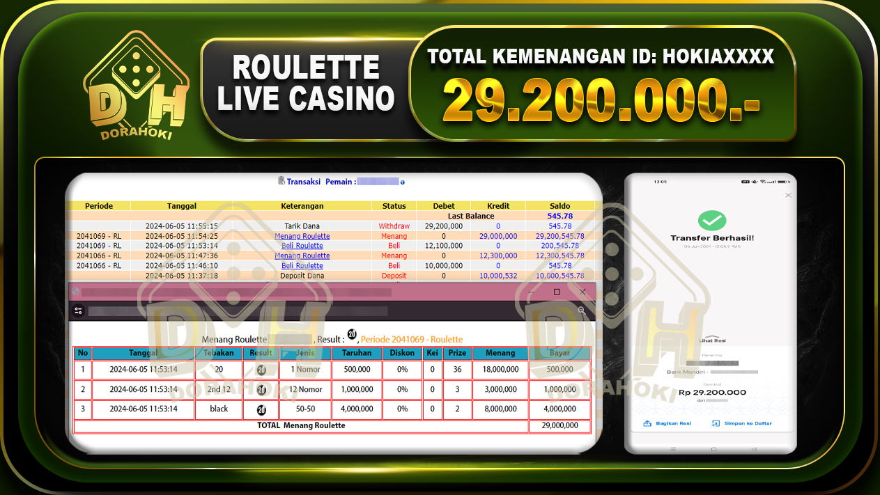 ROULETTE Rp.29.200.000