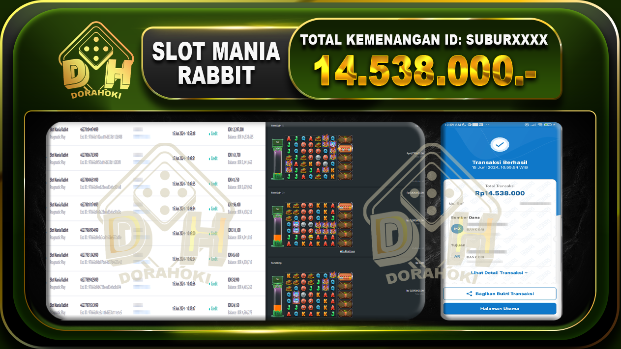 SLOT MANIA RABBIT Rp.14.538.000