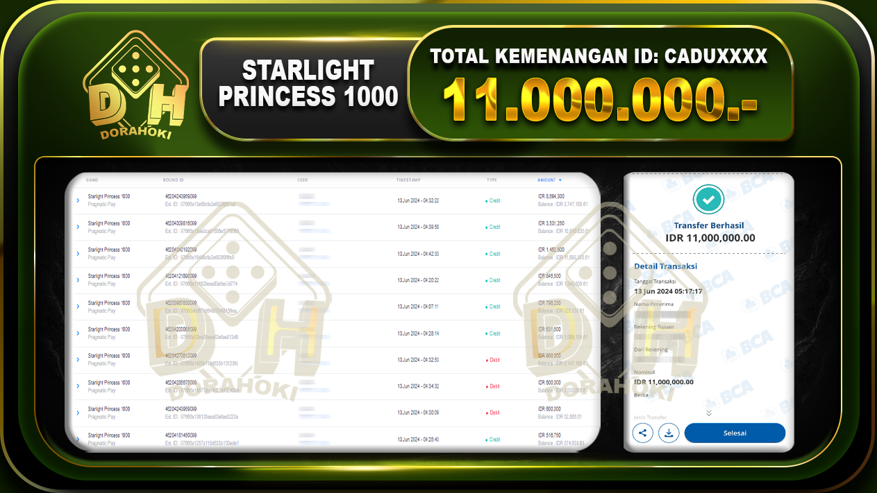 STARLIGHT PRINCESS 1000 Rp.11.000.000