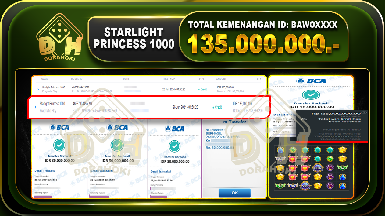 STARLIGHT PRINCESS 1000 Rp.135.000.000