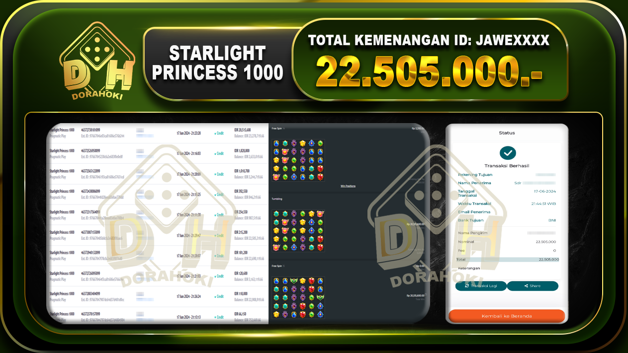 STARLIGHT PRINCESS 1000 Rp.22.505.000