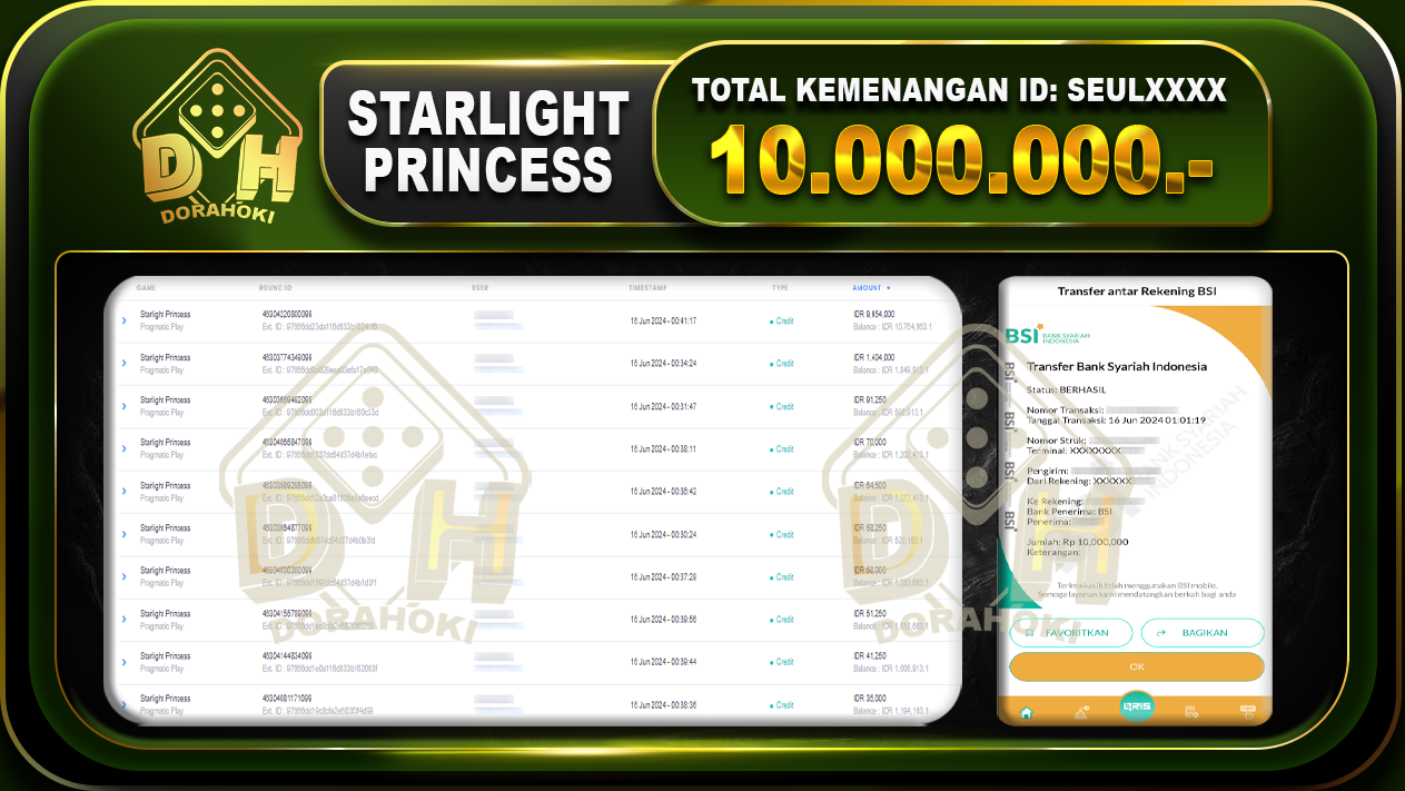 STARLIGHT PRINCESS Rp.10.000.000