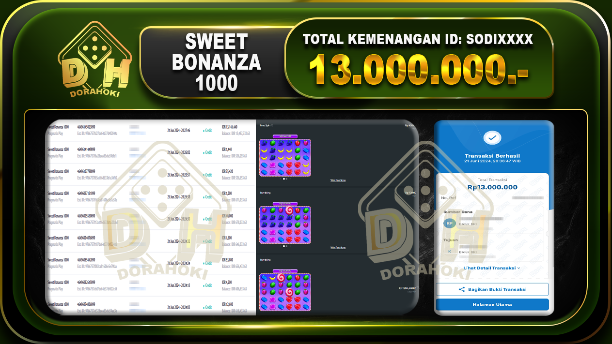 SWEET BONANZA 1000 Rp.13.000.000