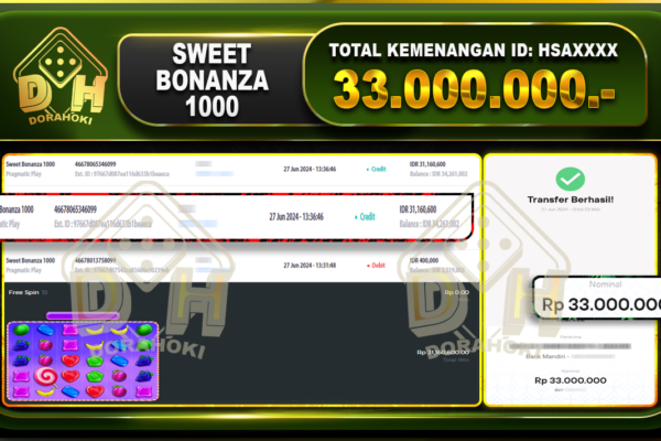 SWEET BONANZA 1000 Rp.33.000.000