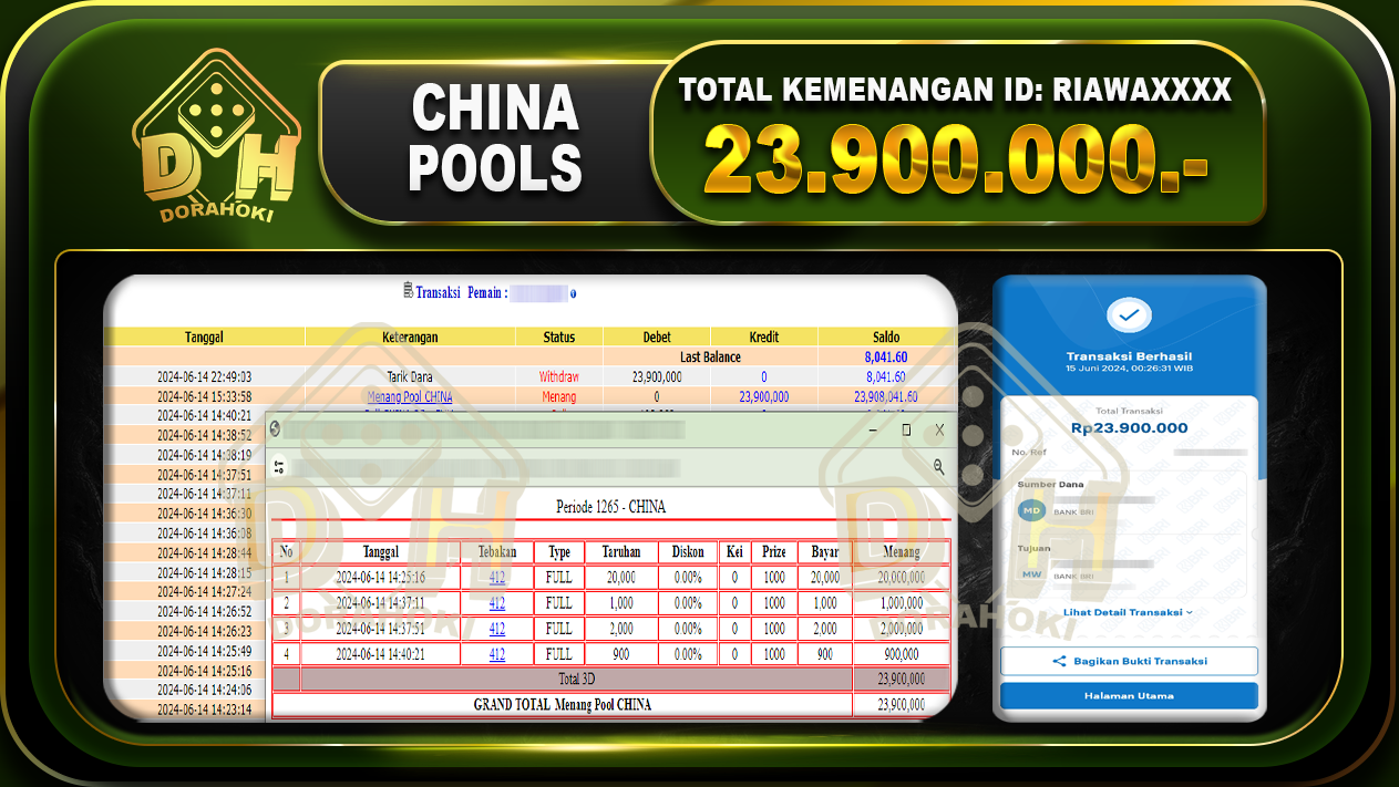 TOGEL CHINA Rp.23.900.000